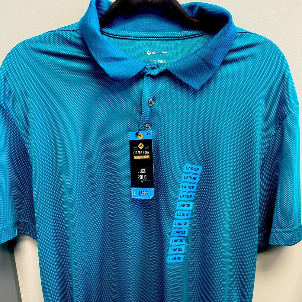 Members Mark Luxe Polo Large Teal